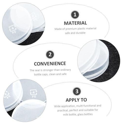 LALADEFIEE 100pcs Milk Bottle Caps, Cups, Yogurt Drinks, Milk Bottle Covers, Cup Lids, Drinkware, Leak-Proof Milk Bottle Caps, Glass Bottle Caps, Repl