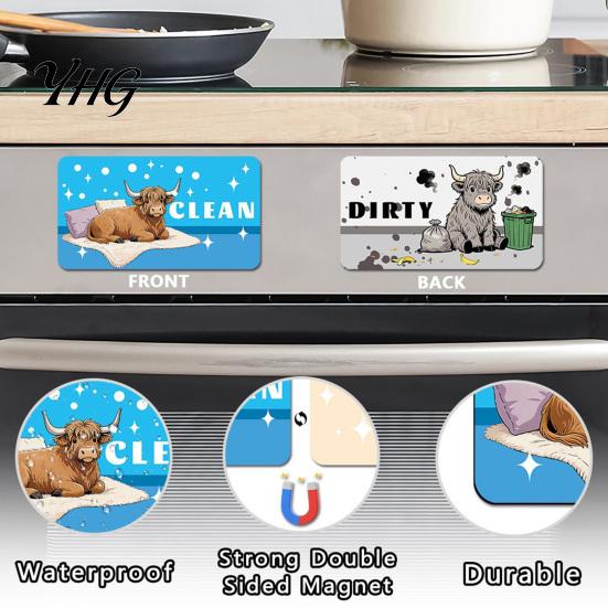 Kitchen Clean Dirty Indicator Cartoon Animal Dishwasher Magnet, Magnetic Indicator, Double-sided Dish Washing Machine Decoration Magnet Marker