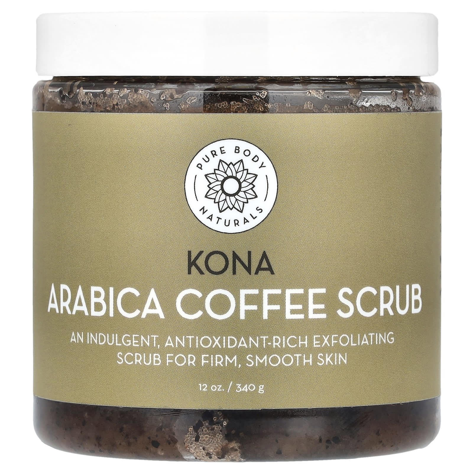 Pure Body Naturals, Скраб для тела с кофе Kona Arabica, 12 унций (340 г)