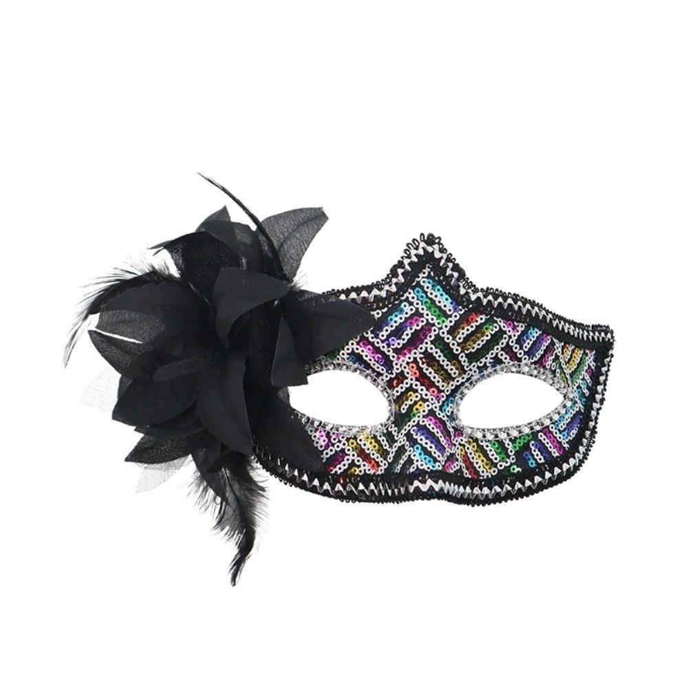 Feather Flower Mask Plastic Masquerade Mask Halloween Party Mask  Halloween Party