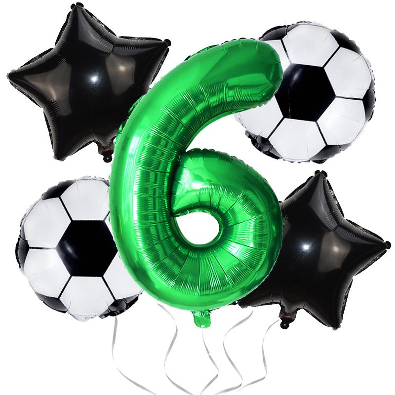 Soccer Birthday Balloon Kit Foil Football Air Globos 32inch Foil Number Balloons Kids Boys Sports Theme Party Favors Supplies
