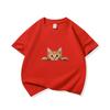 Kids Cotton T Shirt Playful Peeking Orange Tabby Cat Graphic Crew Neck Short Sleeve Tee Casual Breathable Boys Girls Summer Tops