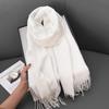 Women's Winter Faux Cashmere Literary Autumn Winter Thickened Warm 2-in-1 Solid Color Korean Fashion Atmosphere Scarf