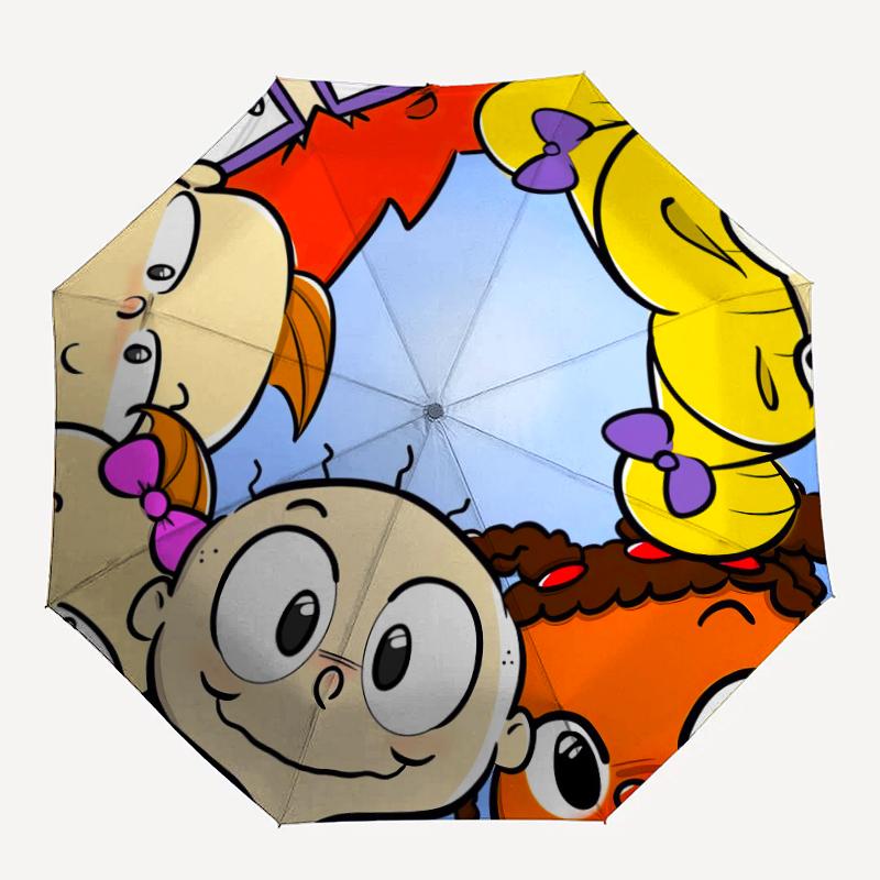 Rugrats Theme Automatic Umbrella, Lightweight & Portable, 8 Rib, Perfect for Outdoor Travel, Birthdays, Christmas, Gifts.