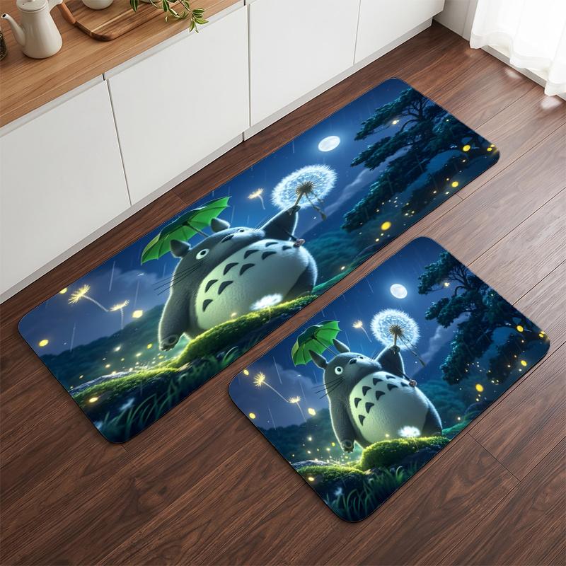 My Neighbor Totoro (19) Flannel Kitchen Mat Soft Anti-Slip Kitchen Floor Runner Rug Kitchen Rug for Home Kitchen Decor