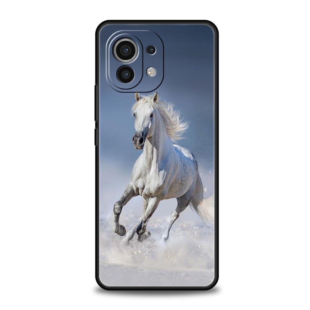 

Чехол для телефона с изображением животного Лошадь для Xiaomi Mi 15 14 Pro 13 12 11 Lite 5G 10T 11T 12T 13T 14T Poco X6 X5 X4 X3 NFC F3 F4 GT Черный Чехол Xiaomi 14