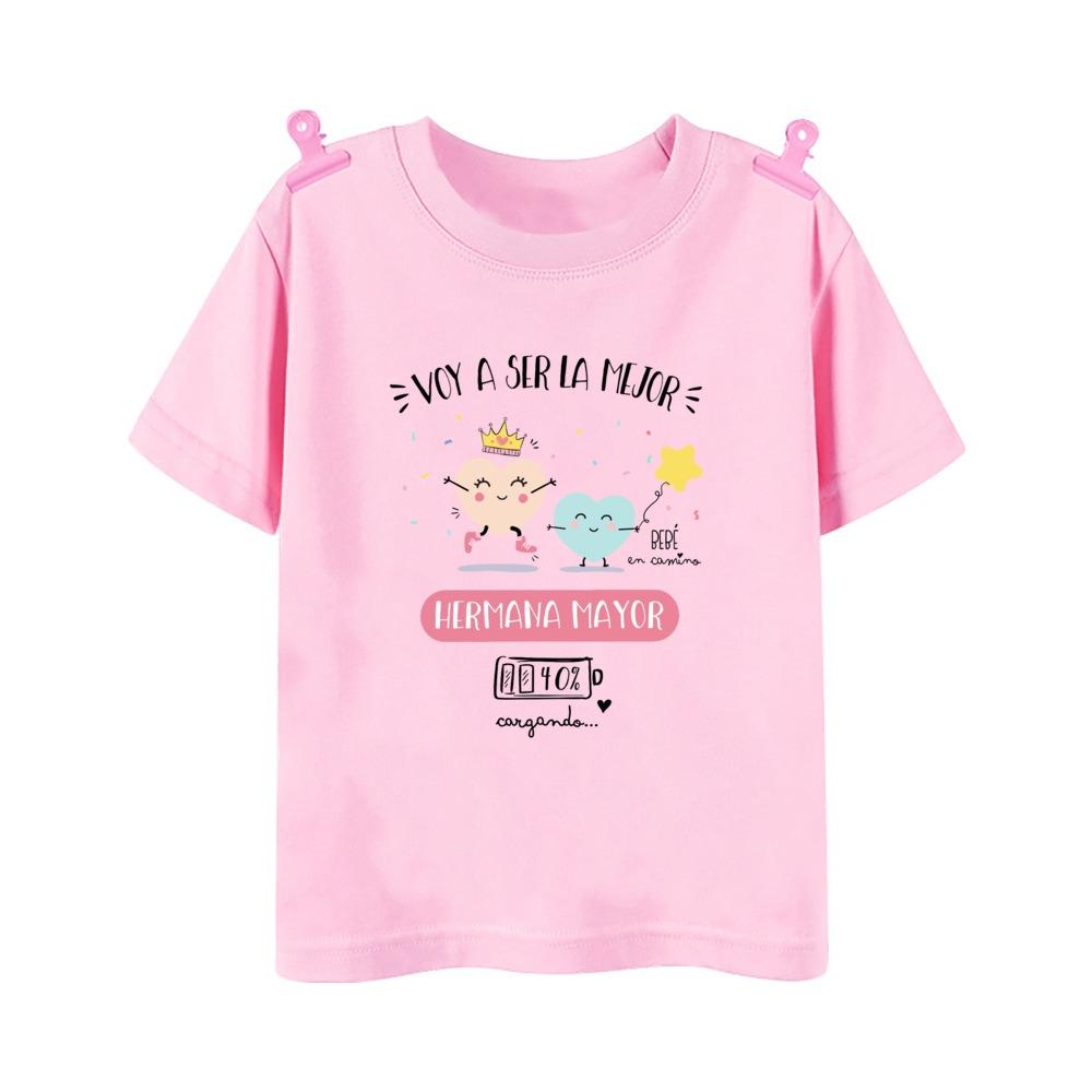I'm Being Promoted To Big Sister T-shirt Baby Announcement T Shirt Kids Spanish Print Tee Girl Tops Children Tops Summer Clothes