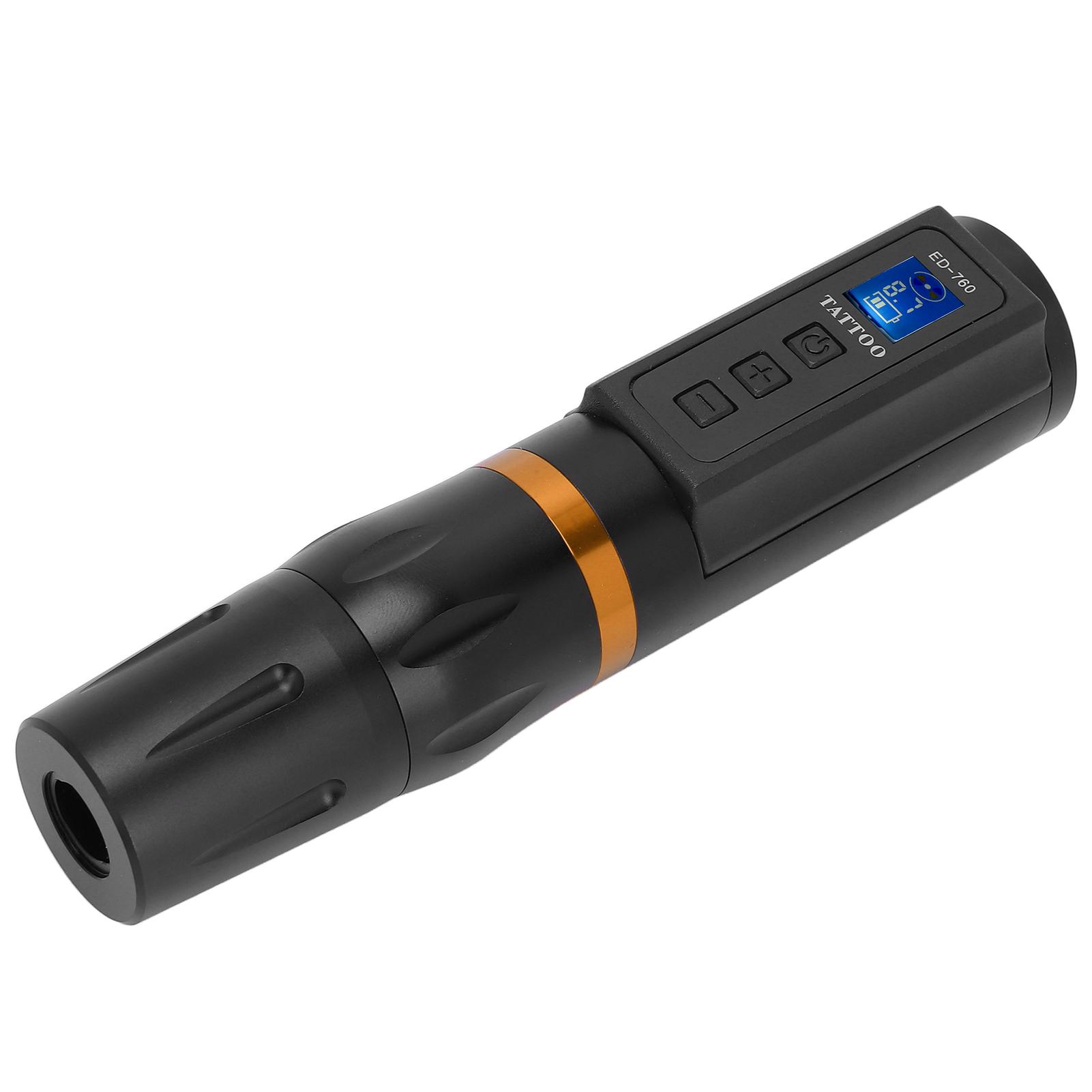 

Ручка для татуировки, беспроводная портативная роторная машинка для татуировки с картриджами, иглами и пистолетом с дисплеем, желтый жёлтый