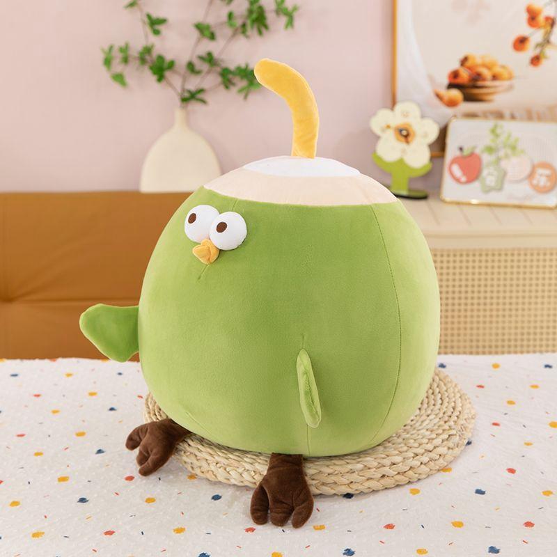 30Cm Creative And Funny Coconut Chicken Plush Toy Round Ball Soft Pillow Kawaii Coconut Chicken Doll Birthday Gift For Child