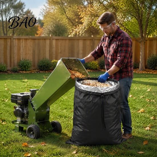 Leaf Shredder Collection Bag 1/2Pcs Wood Chipper Bags, Large Capacity Oxford Cloth Drawstring Bag, Lawn Grass Clipping Catcher Heavy Duty Storage for