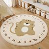 Cartoon Style Bedroom Decor Round Carpet Thick Plush Carpets for Living Room Fluffy Soft Children's Floor Mat Washable Study Rug