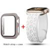 Glass+Case+Strap for Apple Watch Band 45mm 44mm 41mm 40mm Engraved Leopard belt for Apple IWatch Series 10 8 7 6 SE 5 46mm 42mm