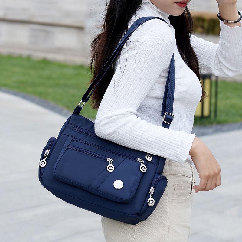 Bolso de nailon impermeable para mujer, tipo mensajero, cruzado, de gran capacidad, para viaje, informal, de alta calidad