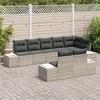 VidaXL Ensemble de Canapés de Jardin 8 Pièces avec Coussins Gris Clair Poly Rattan 3355781