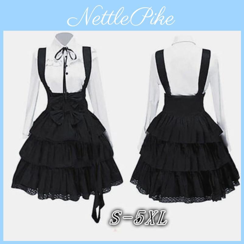 Entzückendes knielanges klassisches Lolita-Kleid für Damen, ideal für Cosplay-Partys mit Anime-Thema