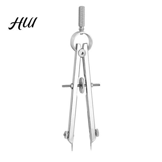 Durable Structure Geometry Compass Metal Spring-Type Caliper Divider Multifunction Bow Adjustable Mathematical for Drafting Engineering Drawing серебряный
