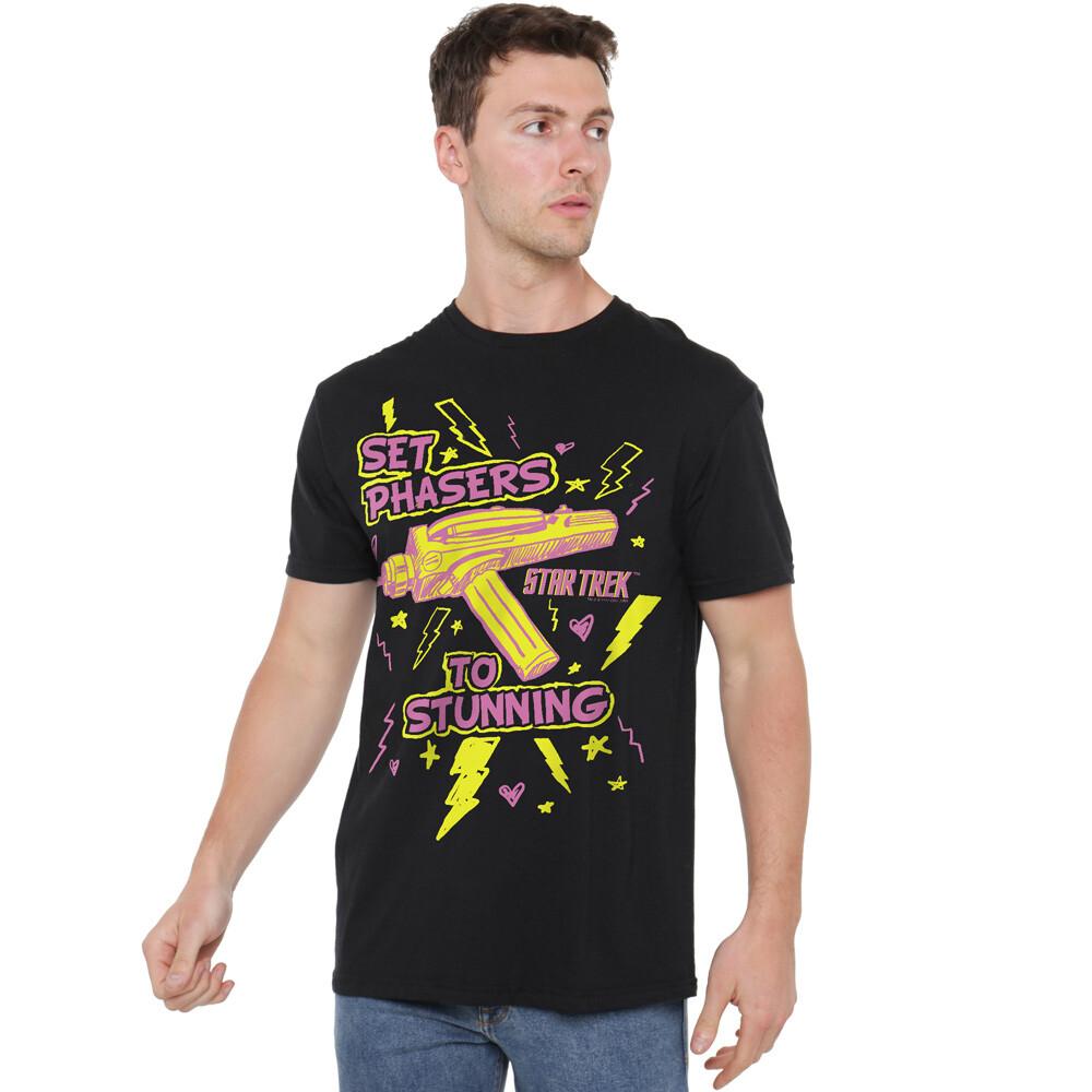 Star Trek Set Phasers T-Shirt S-2XL, Black Unisex T-Shirt XXL