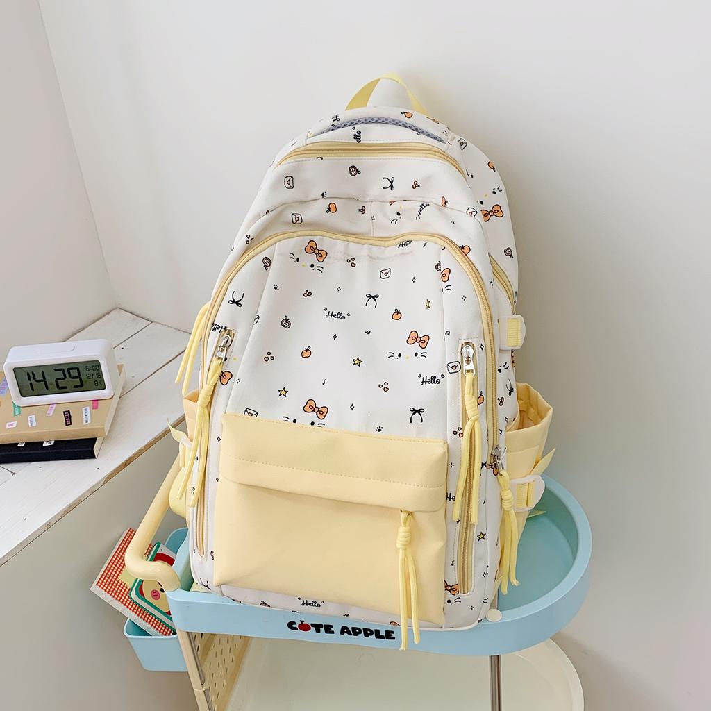Schoolbag new high-value Japanese fresh and sweet literary and cute butterfly backpack junior high school students lightweight travel backpack