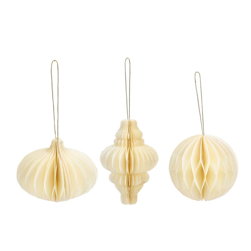 3pcs Hanging   Paper Ornaments 3 Different Shapes   Magnetic Hanging   Paper Xmas Tree Decorations