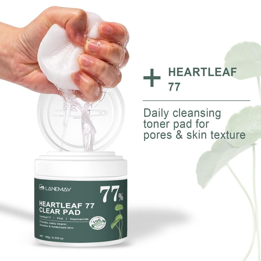 Heartleaf 77 Toner Pads - Refreshing And Nourishing Facial Toner With 77% Heartleaf Extract - Gentle Exfoliation And Hydration