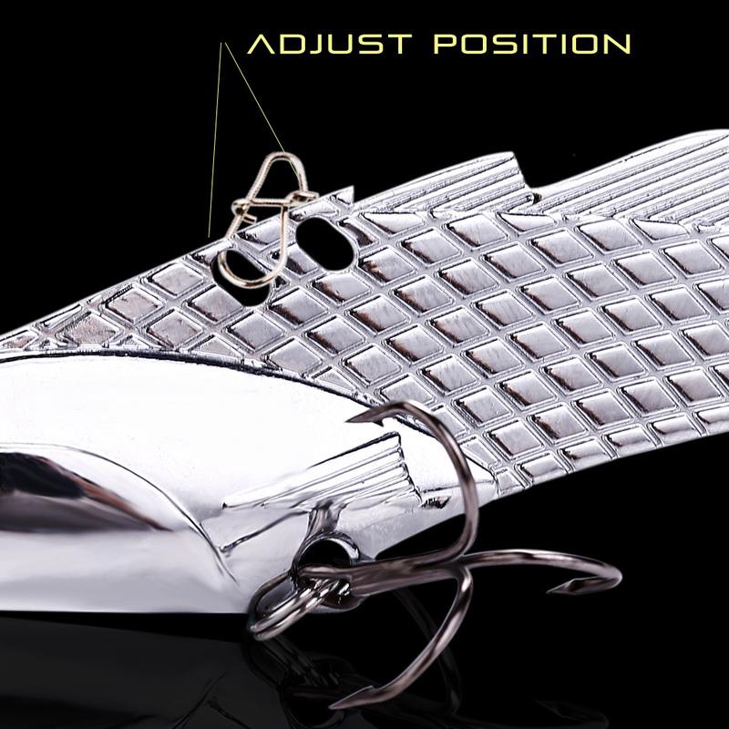 SOUGAYILANG 4pcs/Set VIB Baits 3.5 Inch 23g Fishing Hooks Spoon Hardbait Metal Fishing Lure for Bass