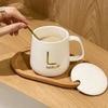 1pc Set, Lucky Coffee Mug With Lid Spoon And Ceramic Coffee Cups, Exquisite Water Cups,
