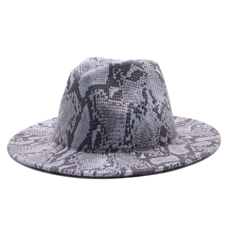 Hat British Style Spring Men'S And Women'S Snake Pattern Woolen Jazz Hat, Top Hat