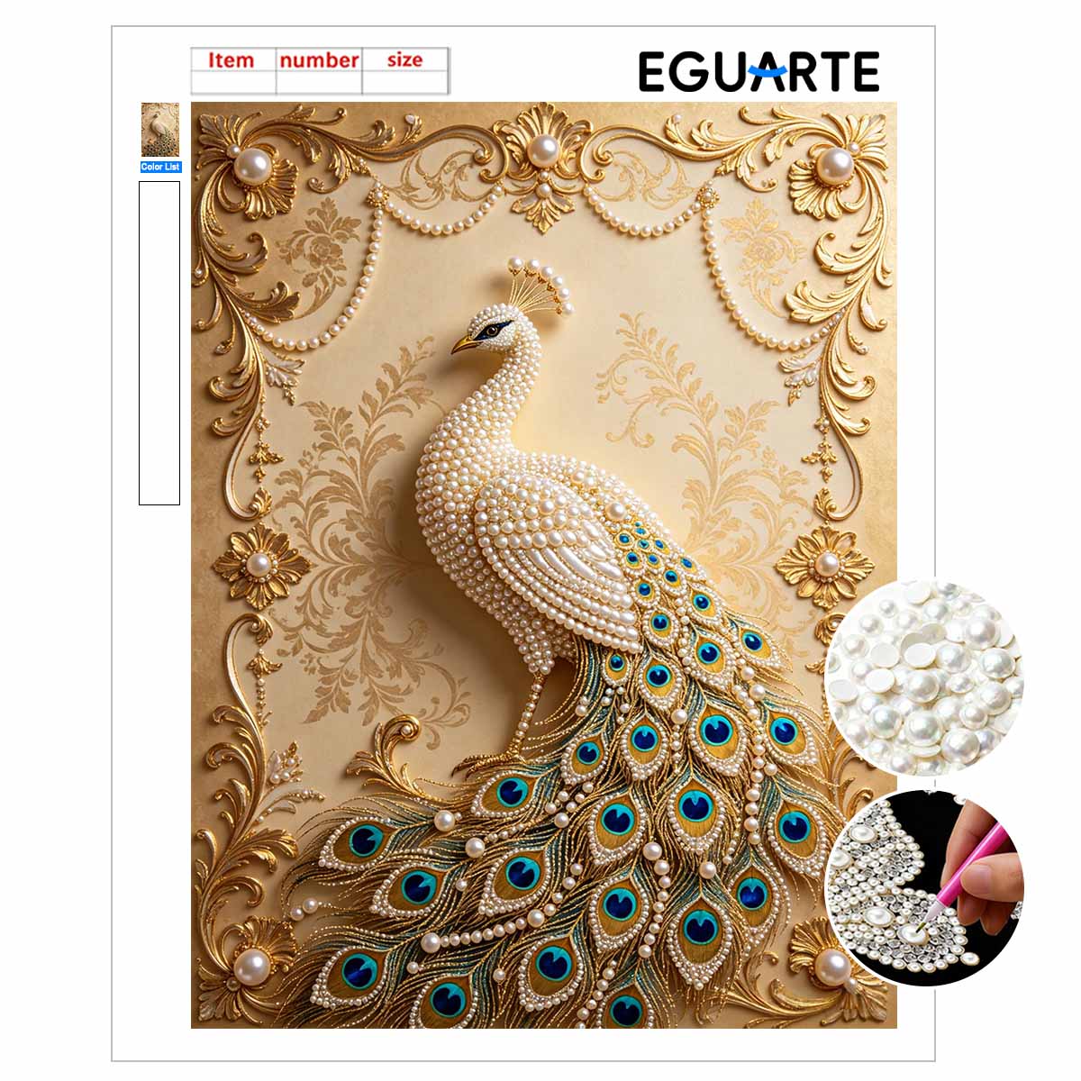 

Pearl Art Painting Kit for Adults and Beginners The Noble Peacock Sparkling Painting Craft Home Wall Decor Handmade Gift for Her 30x40cm