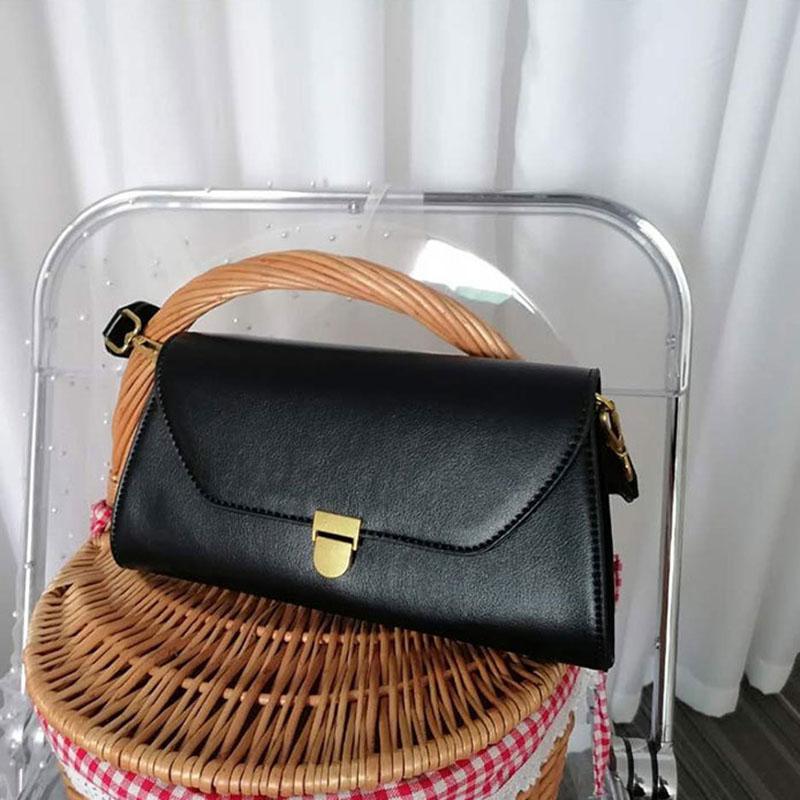 IELGY Geflochtener Schultergurt Einfarbig Gedrehter Schultergurt Verschluss Französischer Stil Golden Vintage Schlichter Stil Tide Kette Messenger Bag