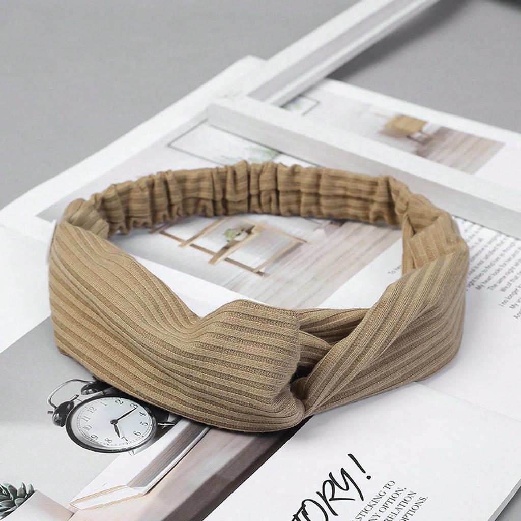 Headbands For Women Twist Knotted Women Head Bands Boho Stretchy Hair Bands Non Slip For Girls Criss Cross Turban Plain Headwrap Yoga Workout Vintage
