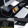 ABS RGB Monitör Standı Yükseltici Masa Desteği 3 USB3.0 Klavye Fare Saklama Rafı Ekran Rafı Şarj Kablolu Çekmeceli Telefon Tutuculu Siyah