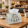 1pc Boho Mystic Woman Tissue Box Cover with Celestial Moon And Sun - Bohemian Black And White Fabric Storage Dispenser Suitable for Bedroom, Office, C