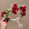 Colorful Women Wedding Floral Headband Diameter 18cm Fashion Bohemia Flower Crown Hair Accessories Multistyles