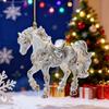 New Sandalwood Horse Pendant Car Hanging Decoration Christmas Theme Elements Pattern Design Christmas-themed Acrylic
