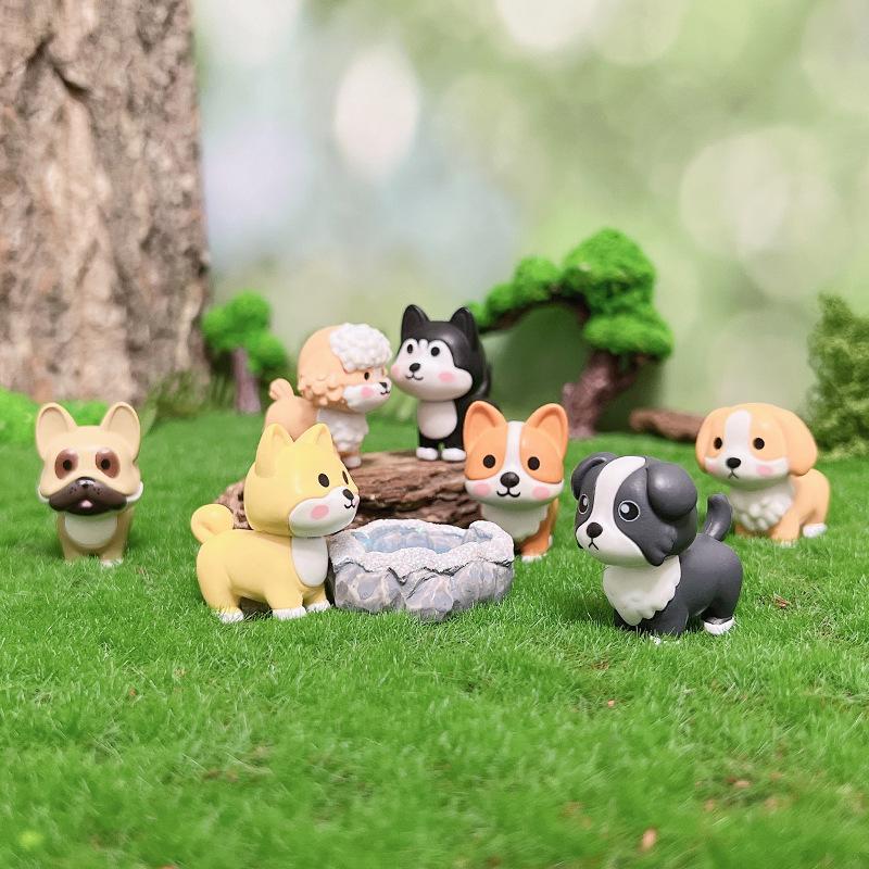 Second Generation Cartoon Dog Wangcai PVC Figure - Car Console Ornament & Cake Decoration Toy