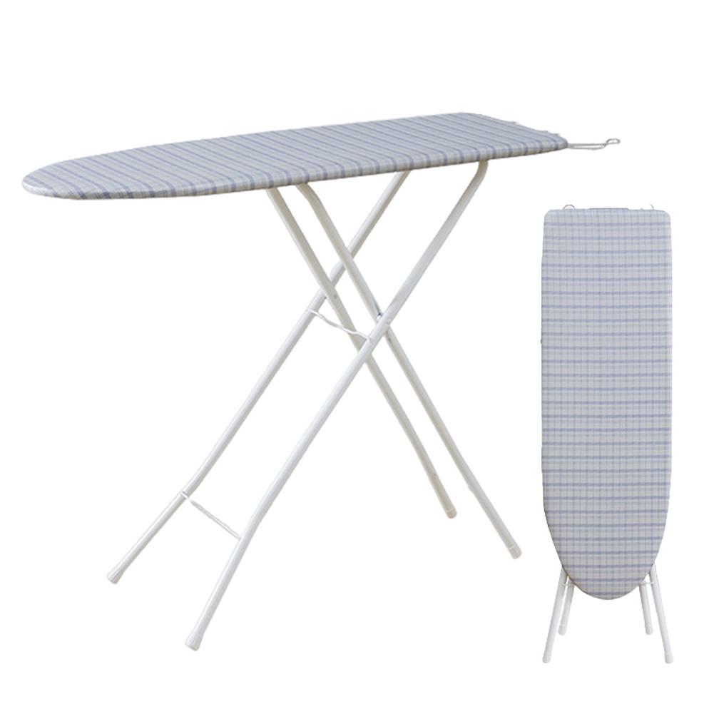 Adjustable Height Foldable Ironing Board with Iron Rest Heat Resistant Cover Non-Slip Silicone Feet for Home Laundry Dorm Apartm
