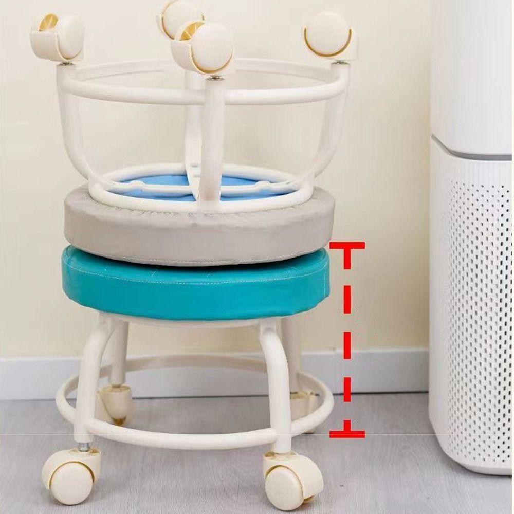 PU Leder Rotierenden Roll Hocker Wasserdicht Roll Pulley Stuhl Runde Hocker Mit Rädern SPA