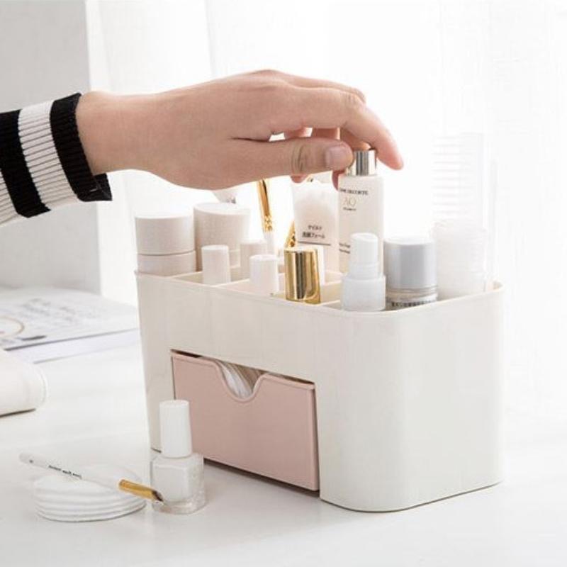 Double Layer Plastic Makeup Organizers Storage Box Cosmetic Drawers Jewelry Display Box Case Desktop Container Boxes Organizer