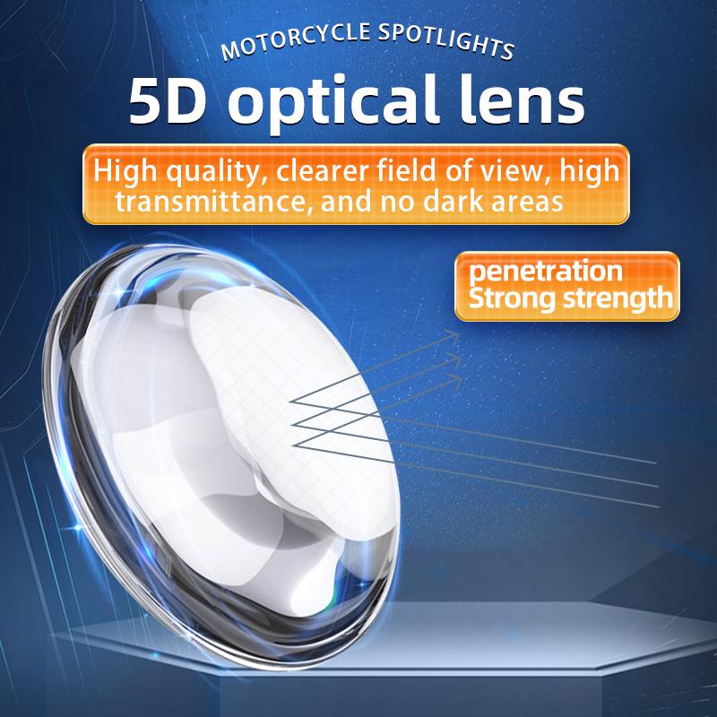 1/2Pcs Motorcycle LED Spotlight Dual Color Hi/Low Beam Fog Lamps for Car Trucks SUV UTV 12V 24VMini Lens Headlight Driving Light