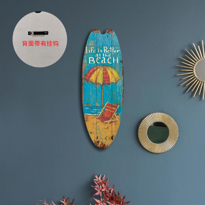 Summer Beach Ocean Themed Casual Decor Surfboard Wooden Bar Home Walls Vintage Decorated Wooden Boards