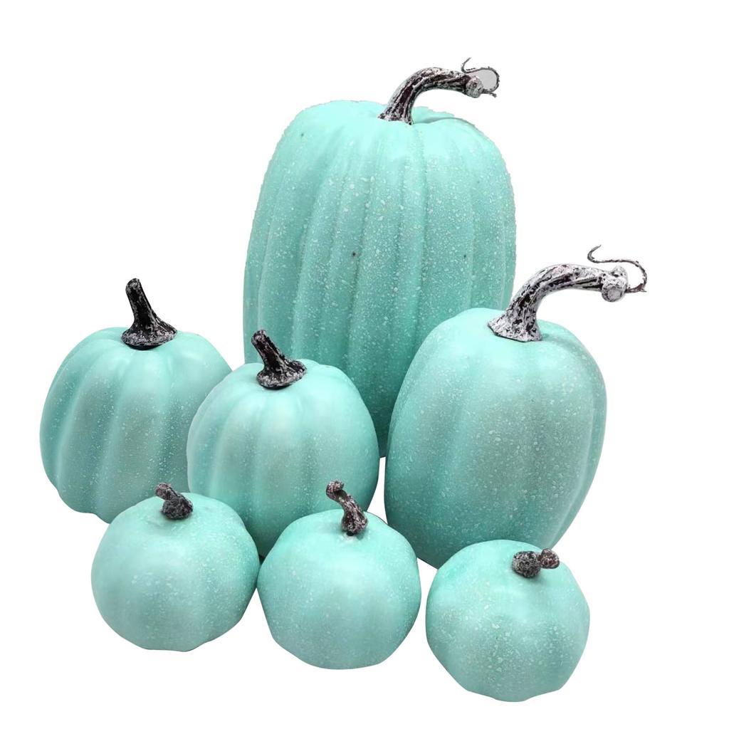 7 Pcs Artificial Pumpkin Cute Lifelike Foam Pumpkins for Autumn Holiday Decor
