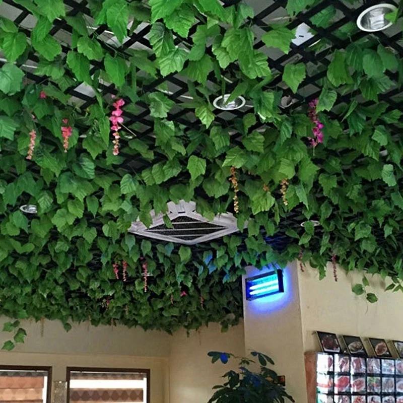 Simulation Grape Leaves Plastic Evergreen Vine Simulation Leaves Decoration Pipe Ceiling Winding Simulation Vine Leaves