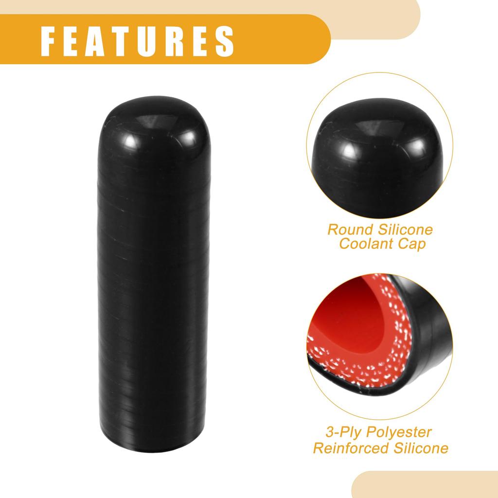 Partuto 1 Set 16mm 0.63" ID Universal Silicone Cap Intake Vacuum Hose End