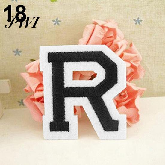 Cloth Letter A-Z Embroidered Motif Applique Iron On Patch Sew Clothing DIY Sticker