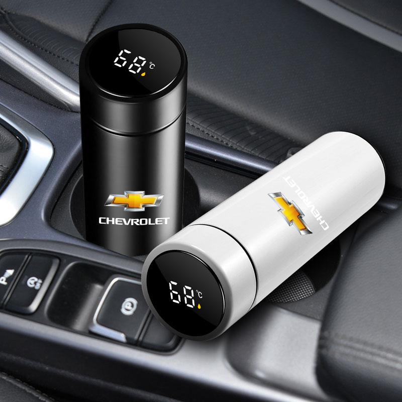 Car Smart Thermos Bottle With Temperature Display Coffee Cup For Chevrolet Captiva Colorado Cruze Spark Malibu Car Accessories