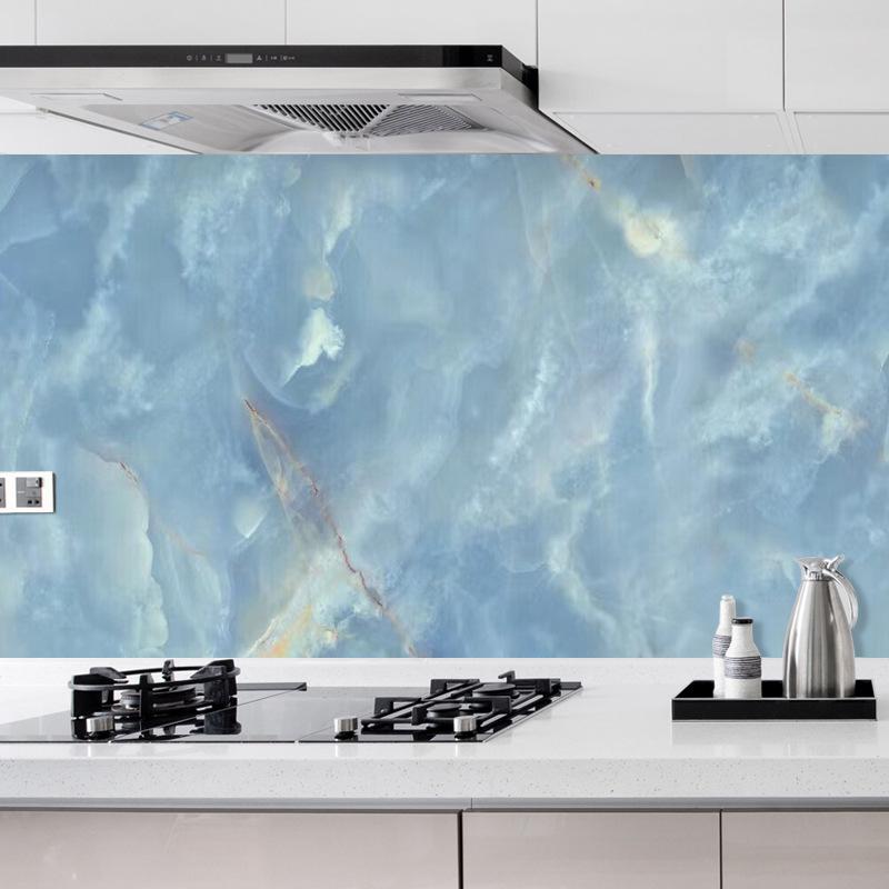 Marmor Küche Öl-Beweis Film Herd Wasserdicht Feuchtigkeit-Beweis Selbst-Klebe Tapete Arbeitsplatte Schrank Renovierung Fliesen Aufkleber