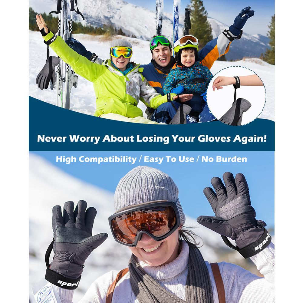 Glove Safety Strap Skis Gloves Wrist Elastic Straps Ski Gloves Handcuff Snowboard Glove Straps Winter Sports Handcuffs Accessory