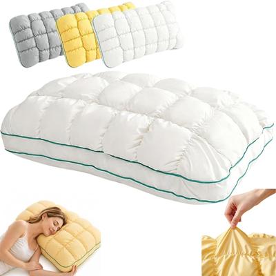 Cooling Marshmallow Puff Pillow - Ice-Silk Bed Pillows for Side Back Sleepers, High Resilience Support, Breathable Skin Friendly Fabric