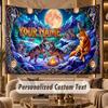 Wolf (202) Theme Wall Tapestry Customized With Name Text Personalized Hanging Tapestry For Bedroom Living Room Decor