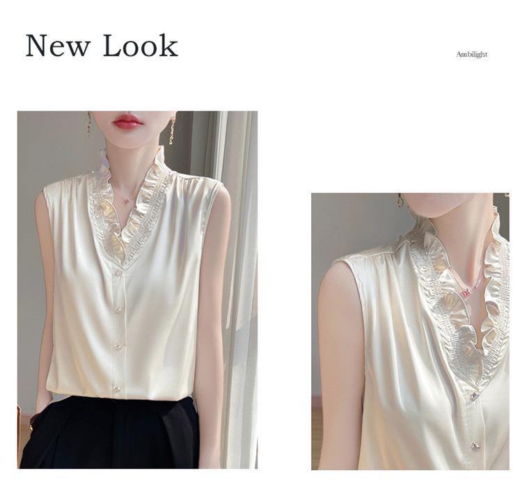 Elegant Women's Frill-Edged Vest Top - Trendy Summer Fashion